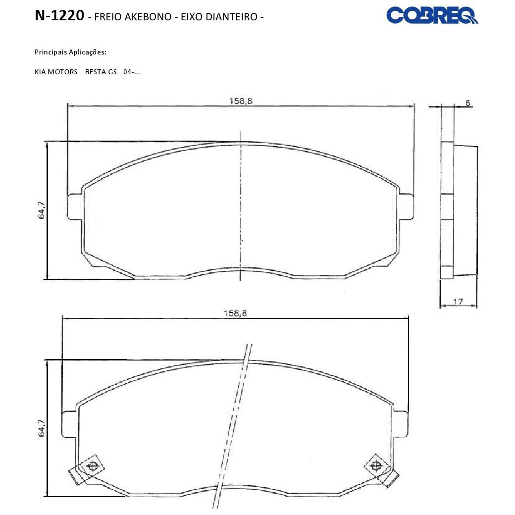 Pastilha de Freio Dianteira - Cobreq - N-1220 - (3)