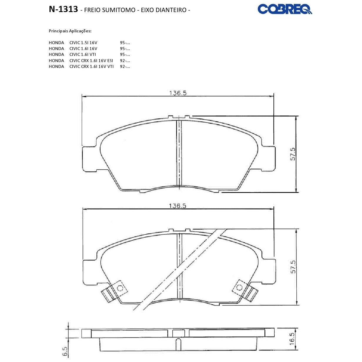 Pastilha de Freio Dianteira - Cobreq - N-1313 - (4)