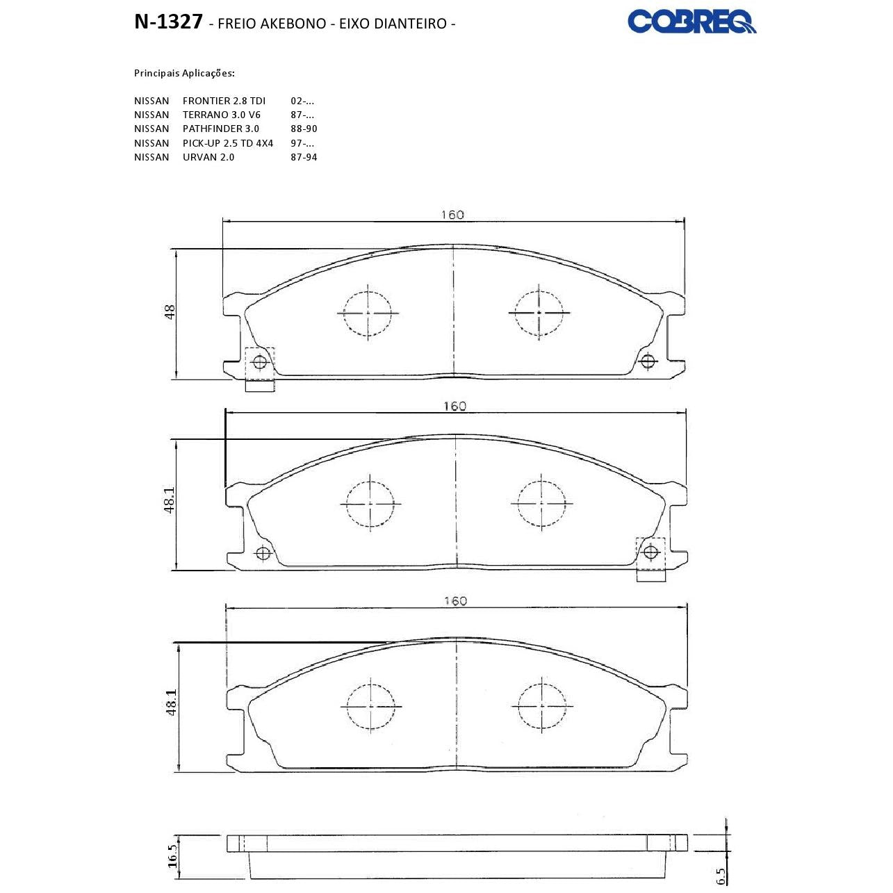 Pastilha de Freio Dianteira - Cobreq - N-1327 - (3)