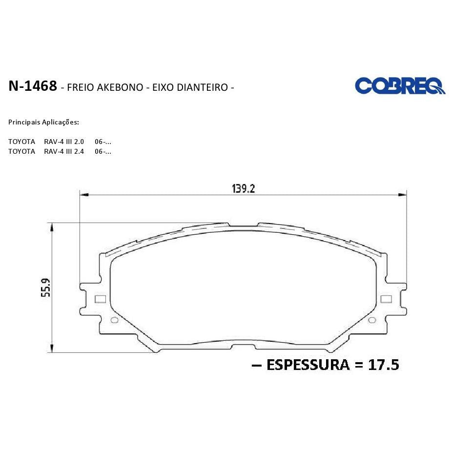 Pastilha de Freio Dianteira - Cobreq - N-1468 - (3)