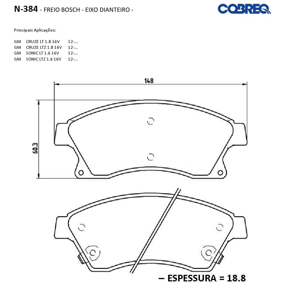 Pastilha de Freio Dianteira - Cobreq - N-384 - (3)