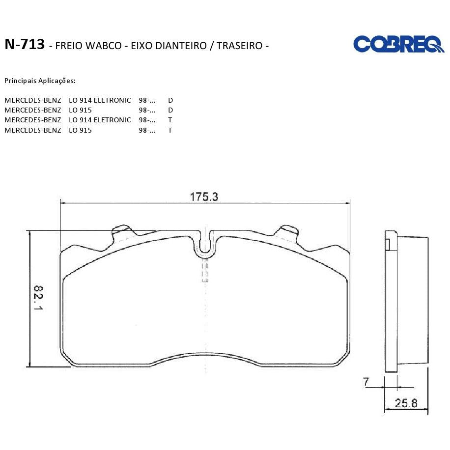 Pastilha de Freio Dianteira - Cobreq - N-713 - (3)