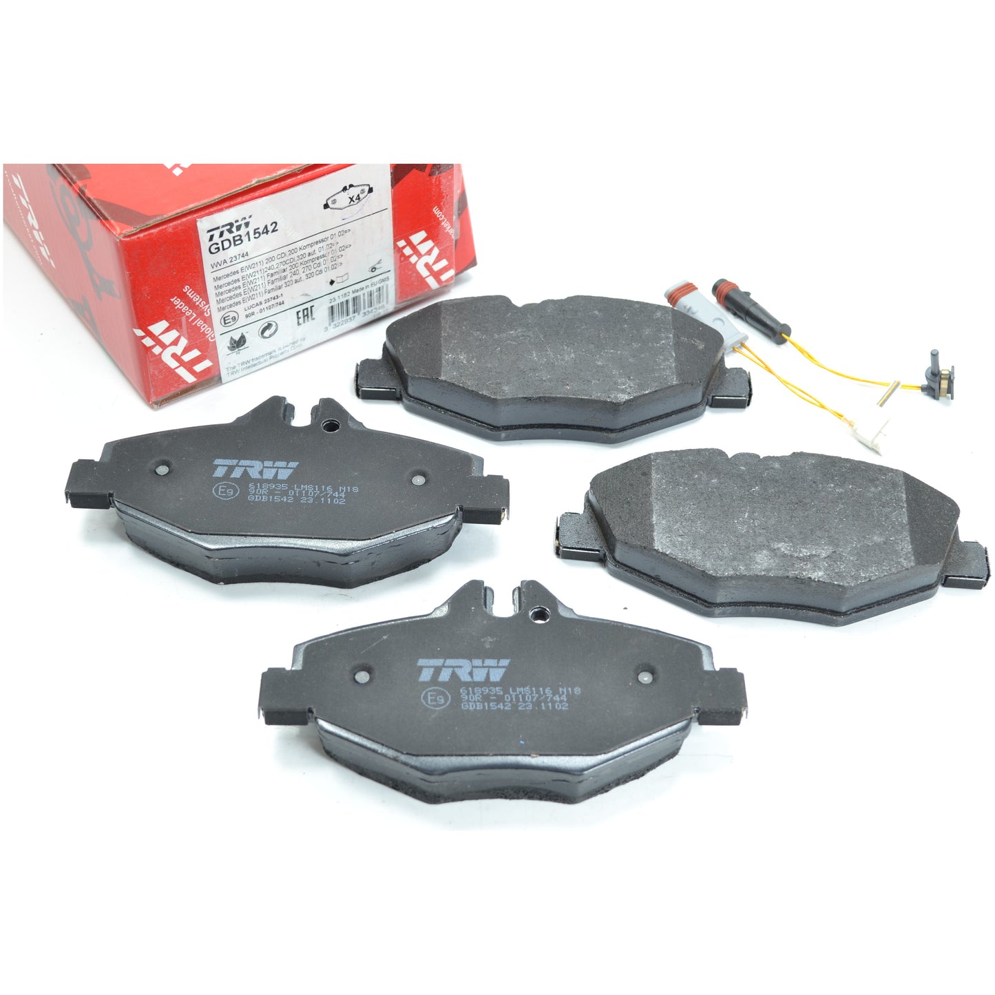 Pastilhas Freio Dianteira Antirruído com Sensor - TRW - GDB1542 - (1)