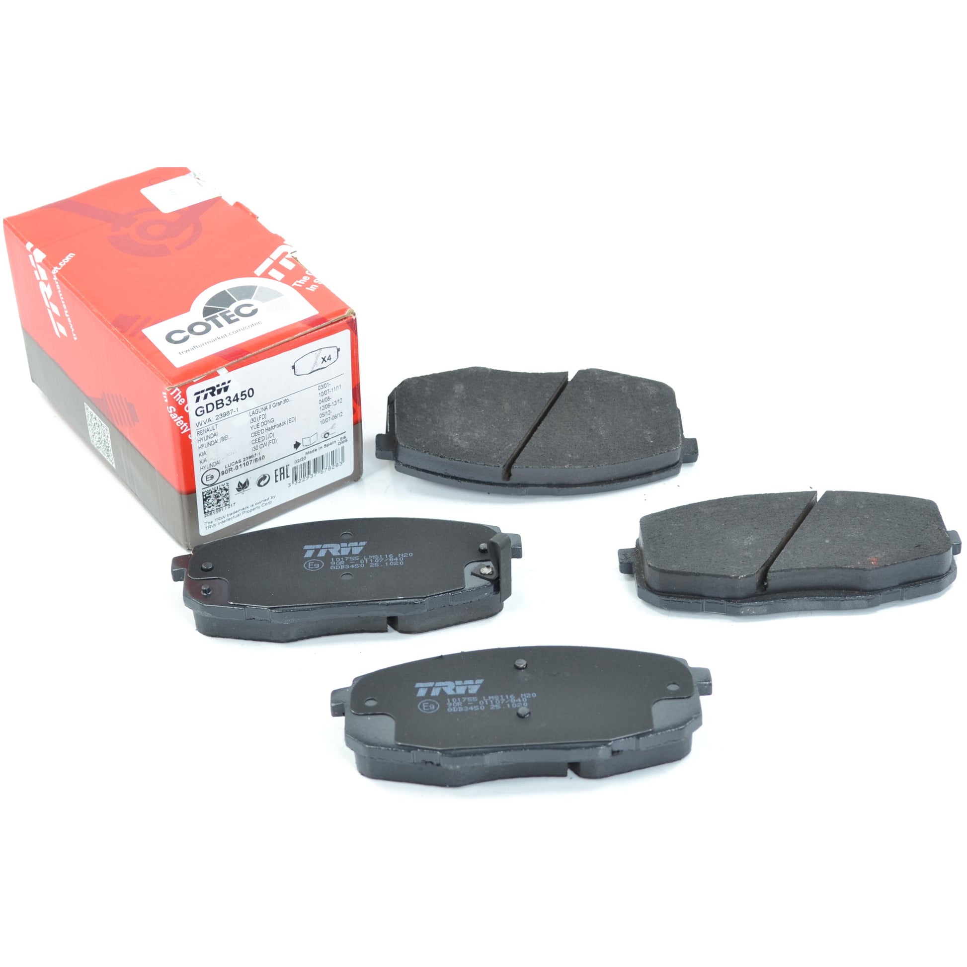 Pastilhas Freio Dianteira Antirruído Cotec - TRW - GDB3450 - (1)