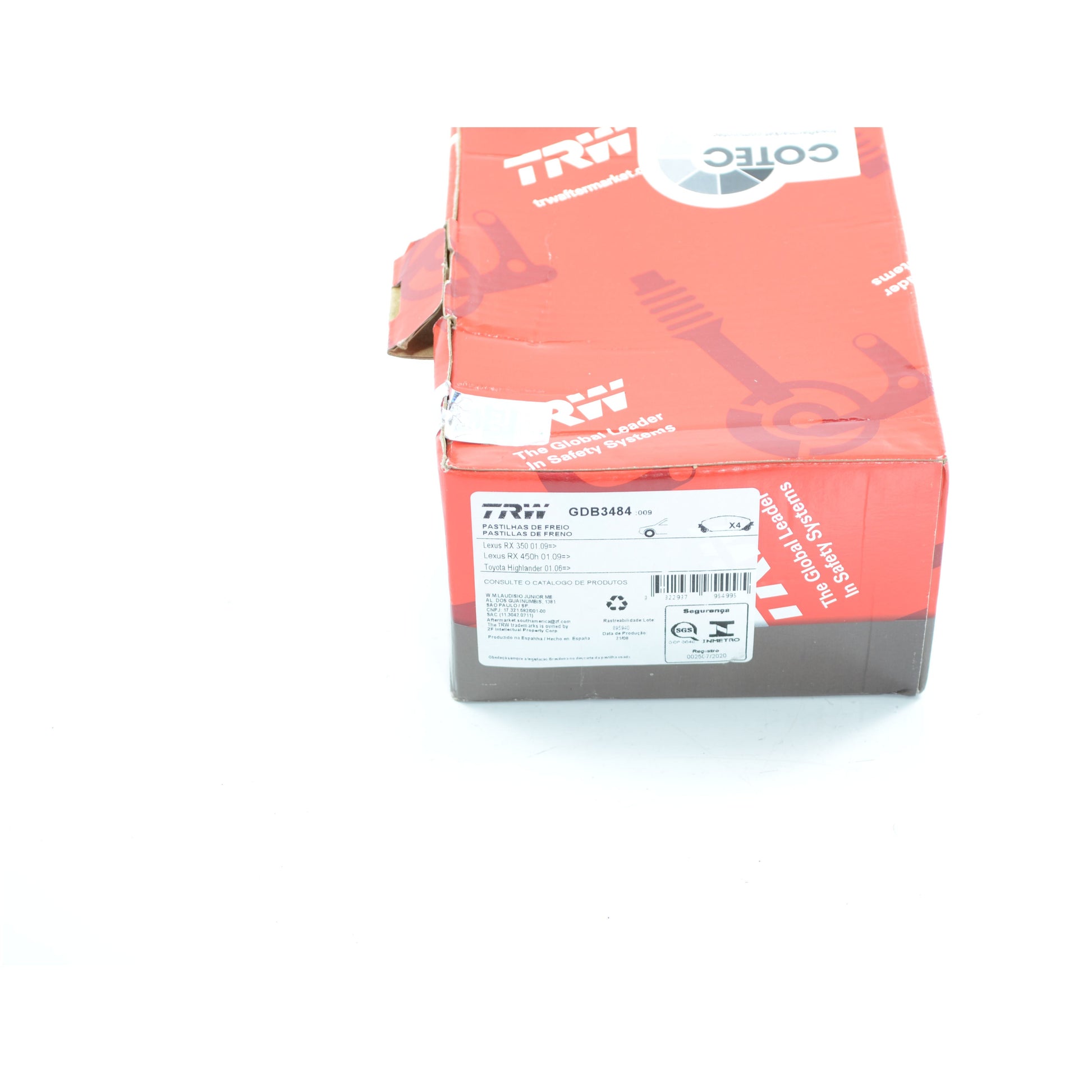 Pastilhas Freio Dianteira Antirruído Cotec - TRW - GDB3484 - (7)