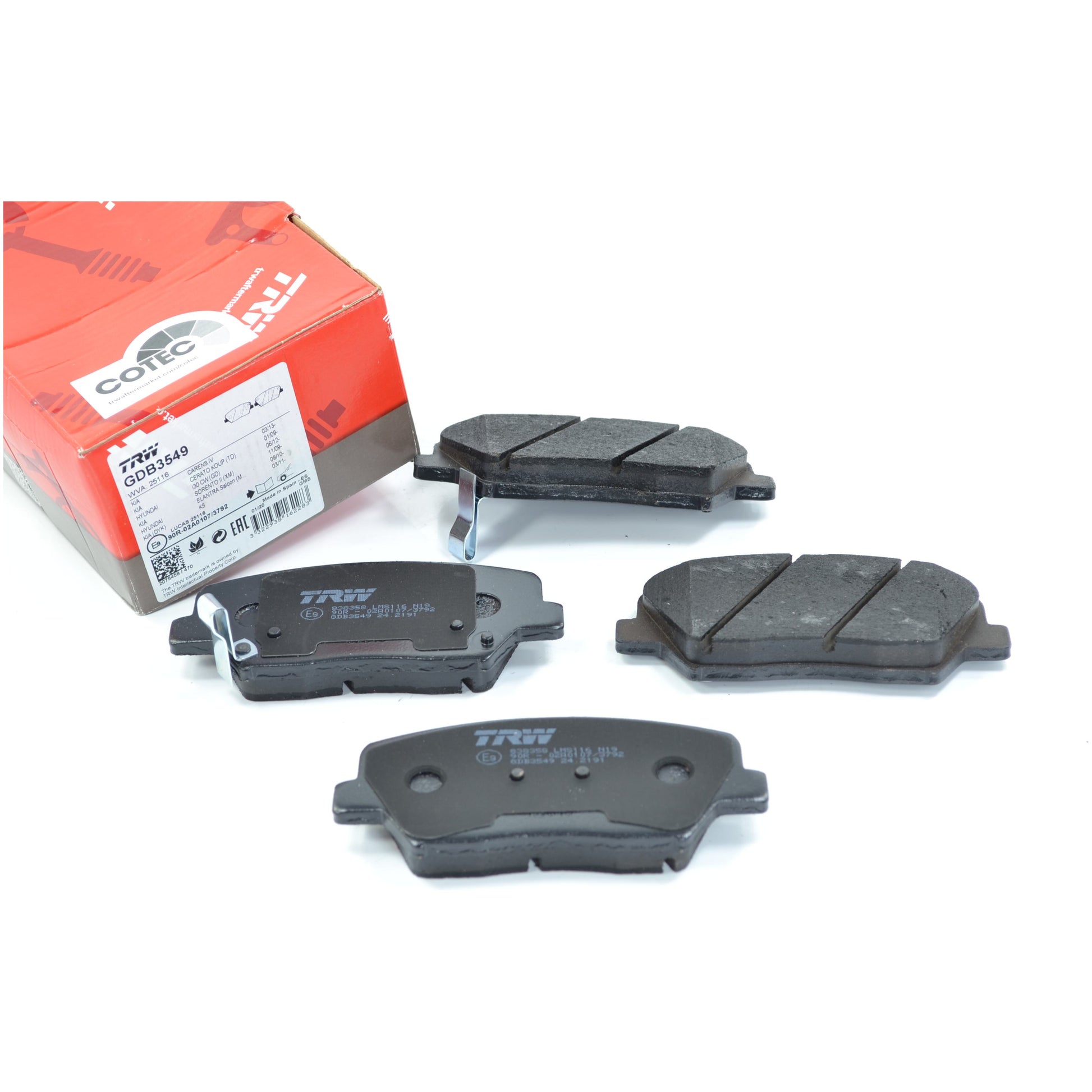 Pastilhas Freio Dianteira Antirruído Cotec - TRW - GDB3549 - (1)