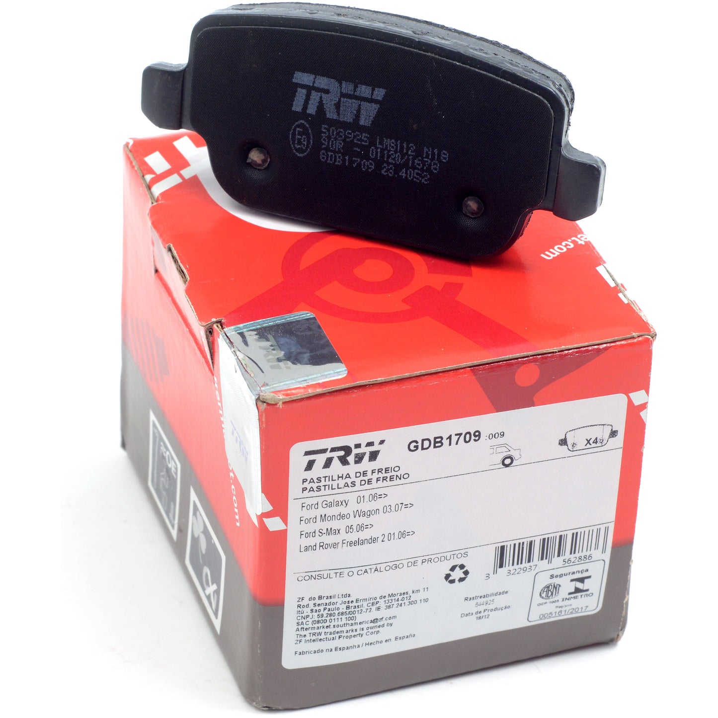 Pastilhas Freio Traseira Antirruído Cotec - TRW - GDB1709 - (8)