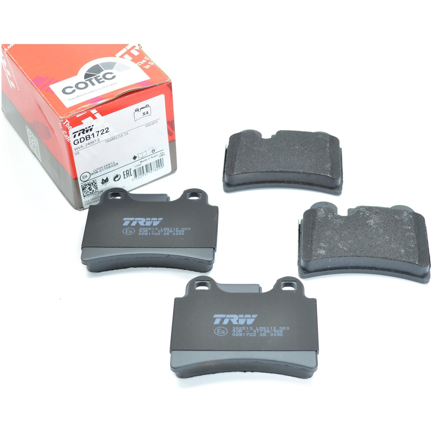 Pastilhas Freio Traseira Antirruído Cotec - TRW - GDB1722 - (1)